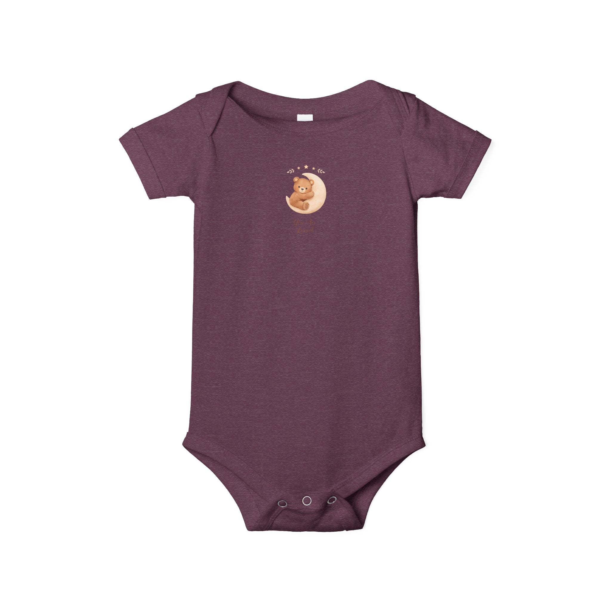 Infant Onesie — "You Are Loved" Woodland Bear Hugging Moon
