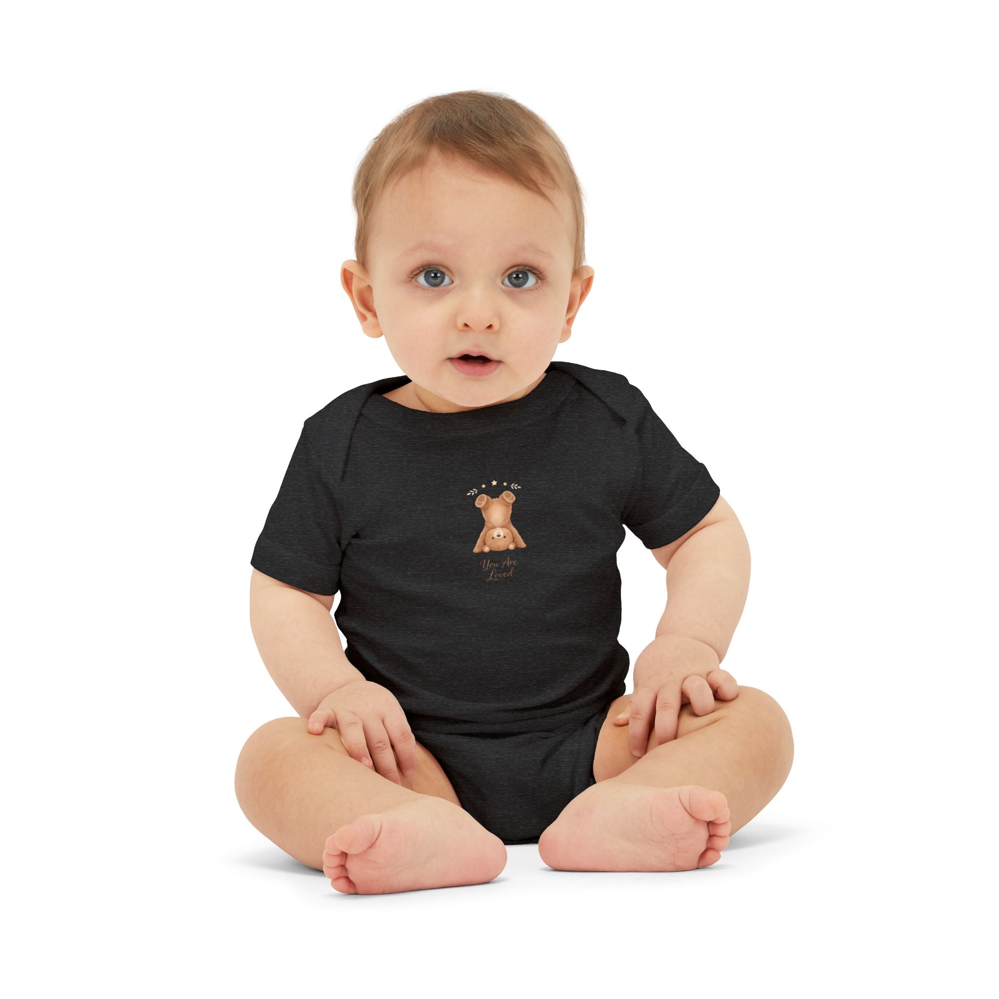 Infant One-Piece — "You Are Loved" with Silly Handstand Bear