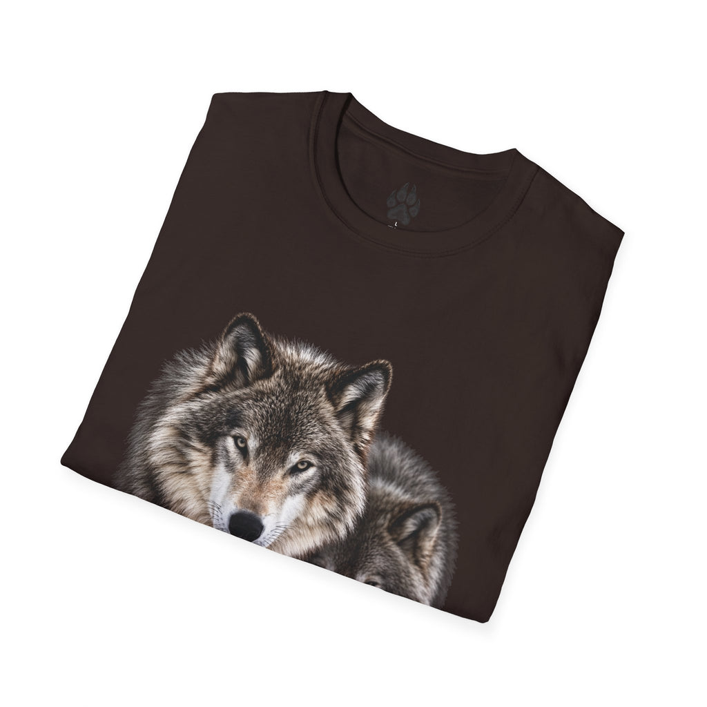 Wolf Pack T-Shirt — Realistic Double Wolf Graphic Tee