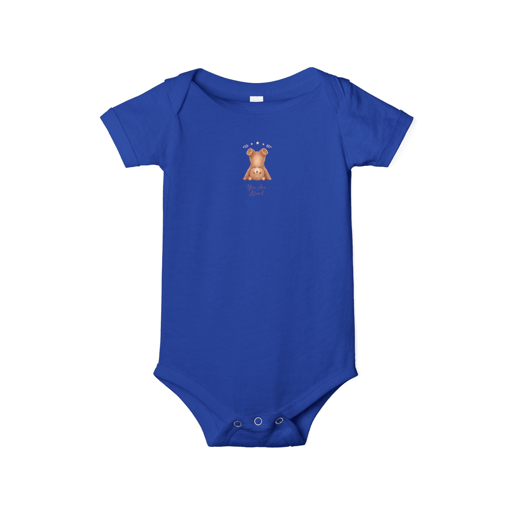 Infant One-Piece — "You Are Loved" with Silly Handstand Bear