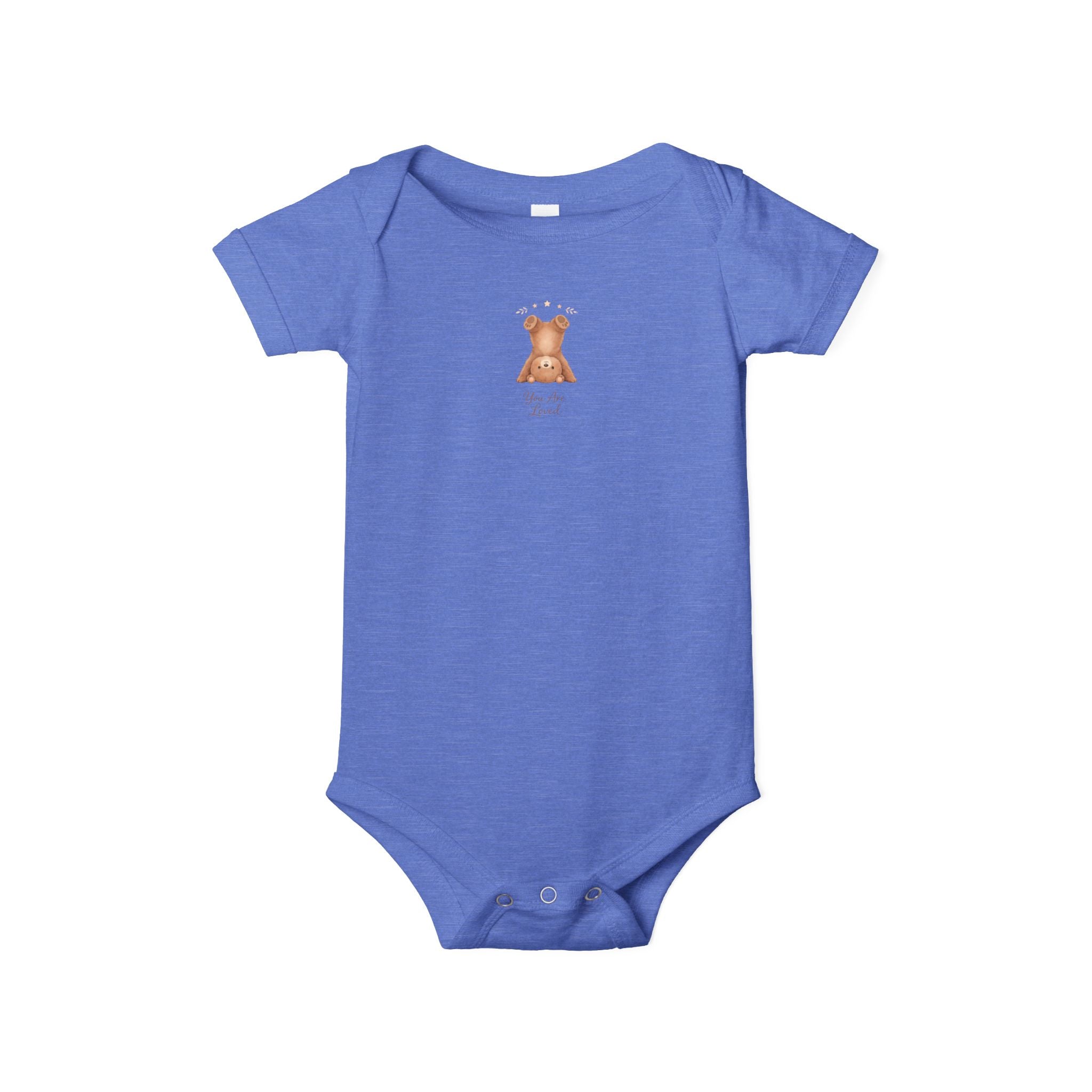 Infant One-Piece — "You Are Loved" with Silly Handstand Bear