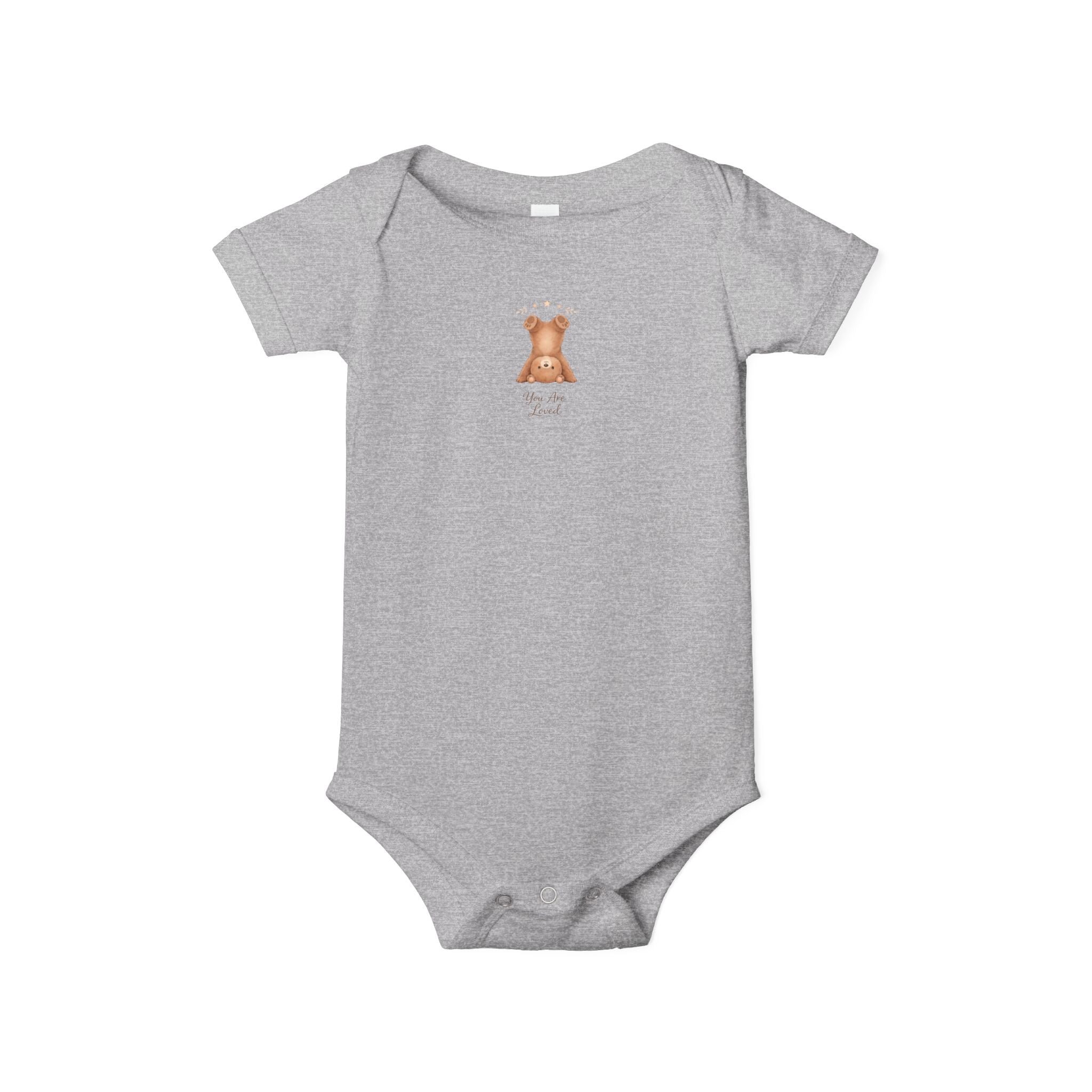 Infant One-Piece — "You Are Loved" with Silly Handstand Bear