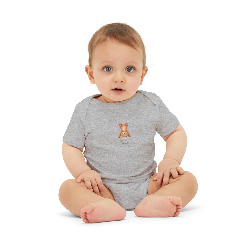 Infant One-Piece — "You Are Loved" with Silly Handstand Bear