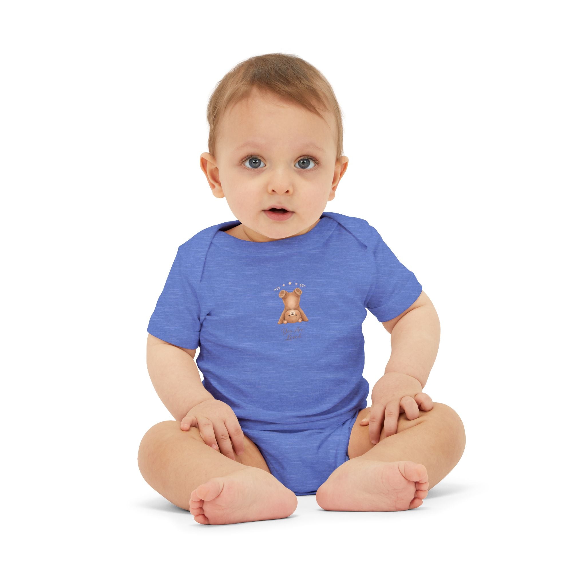 Infant One-Piece — "You Are Loved" with Silly Handstand Bear