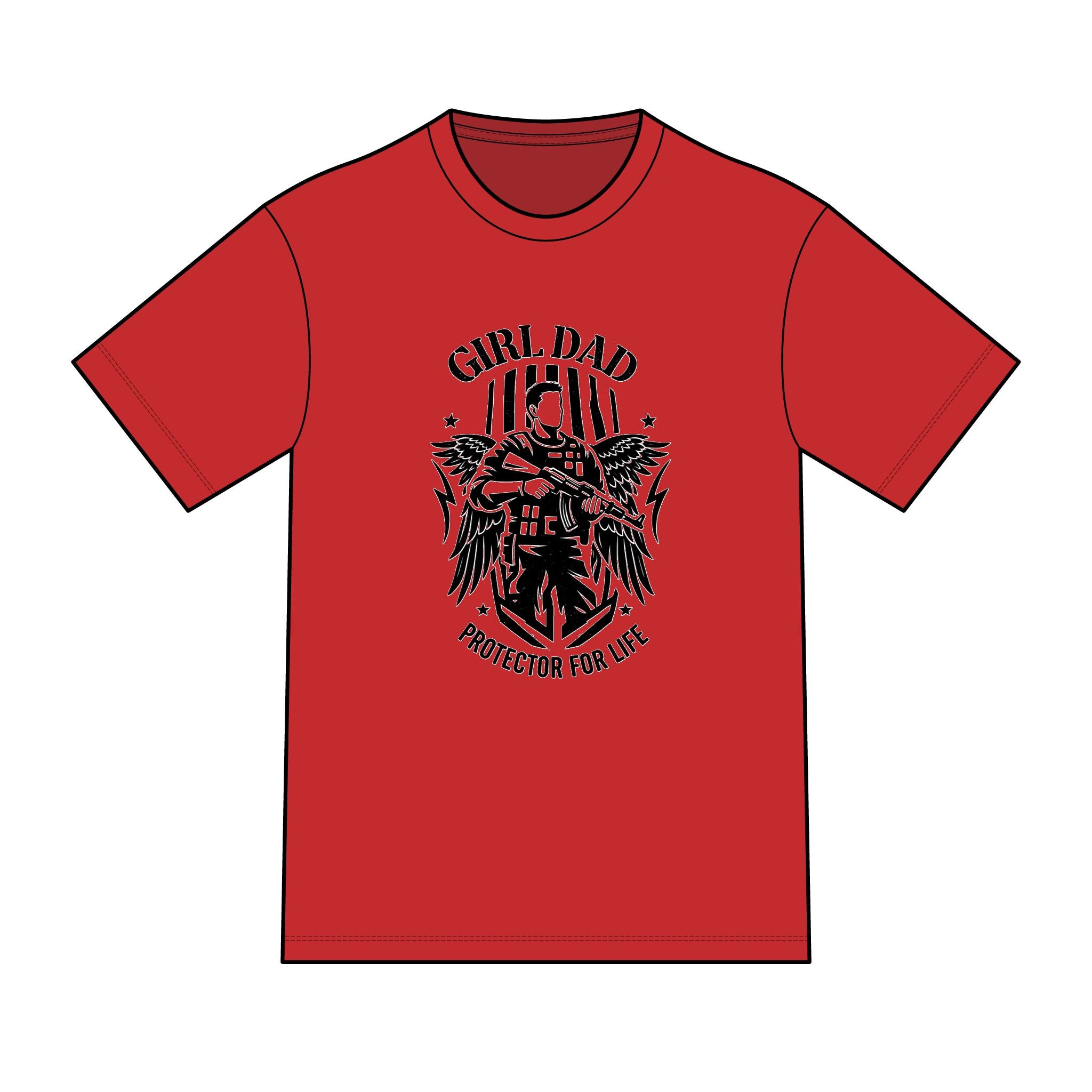 Girl Dad T-Shirt — "Ready to Protect His Daughter for Life" Proud Father Tee