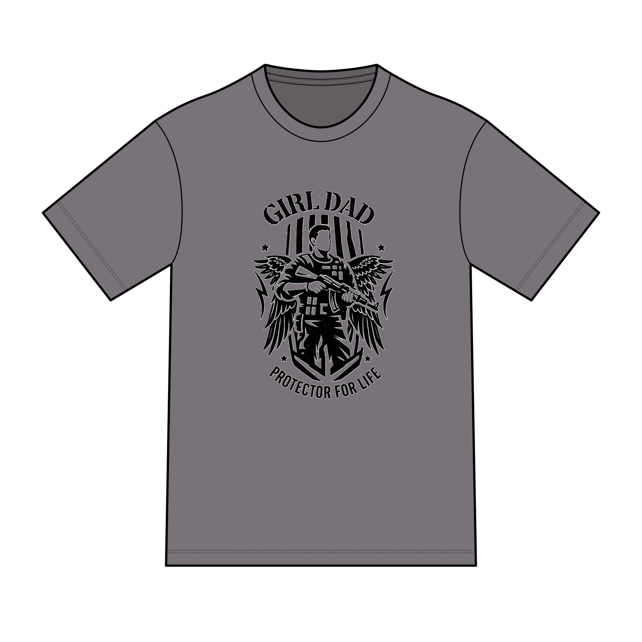 Girl Dad T-Shirt — "Ready to Protect His Daughter for Life" Proud Father Tee