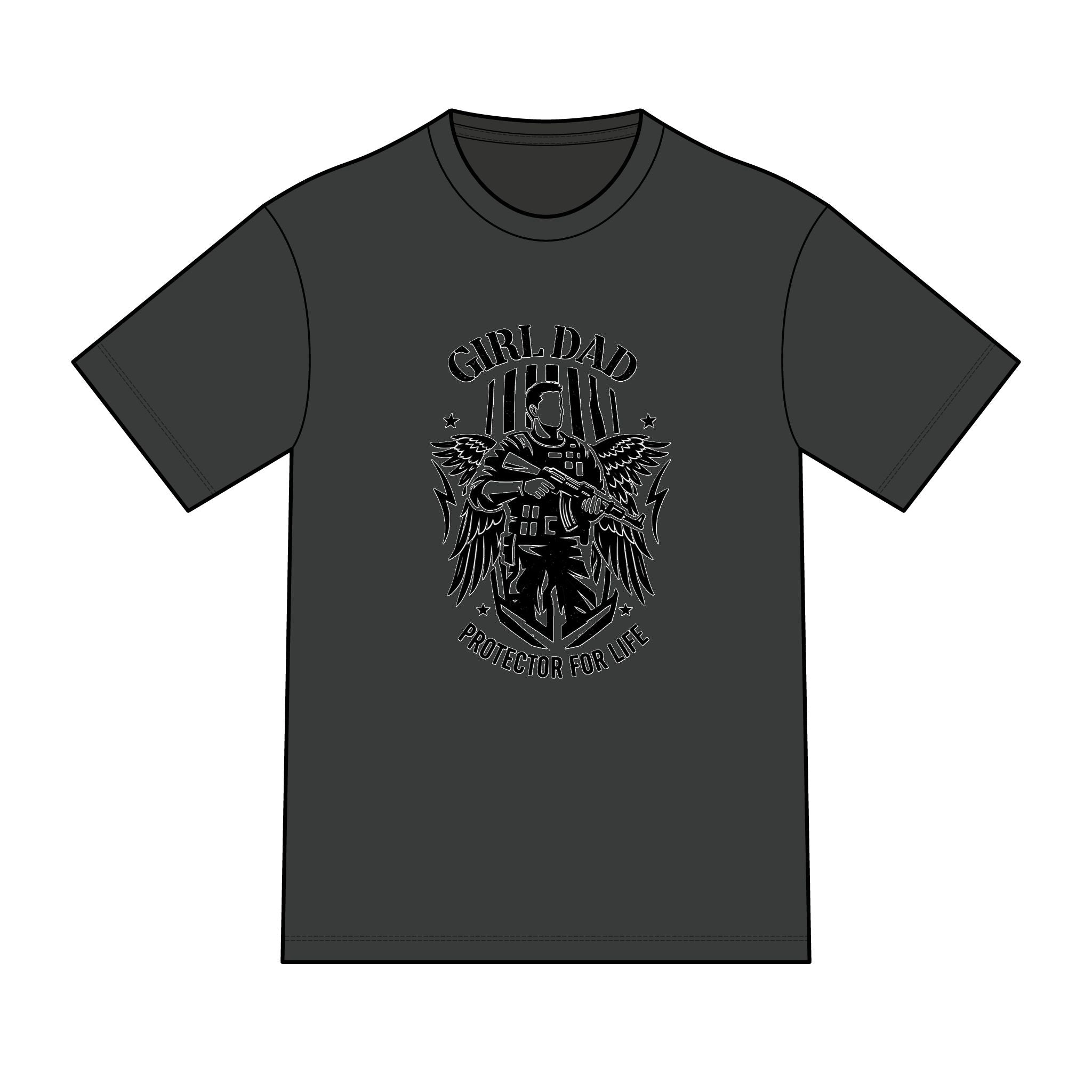 Girl Dad T-Shirt — "Ready to Protect His Daughter for Life" Proud Father Tee