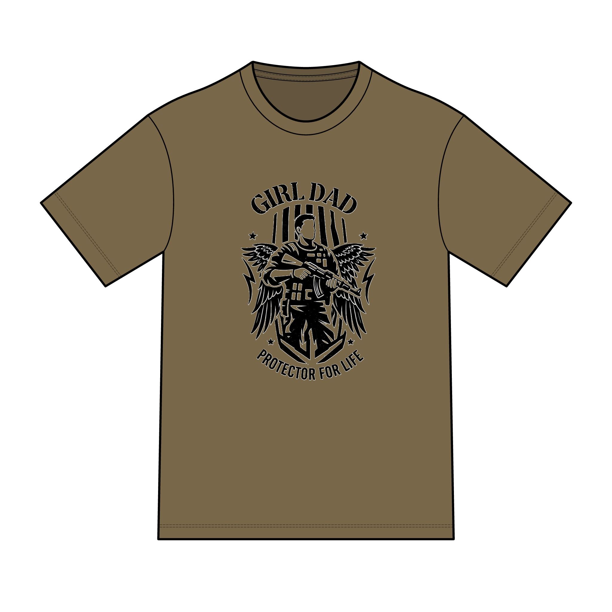 Girl Dad T-Shirt — "Ready to Protect His Daughter for Life" Proud Father Tee