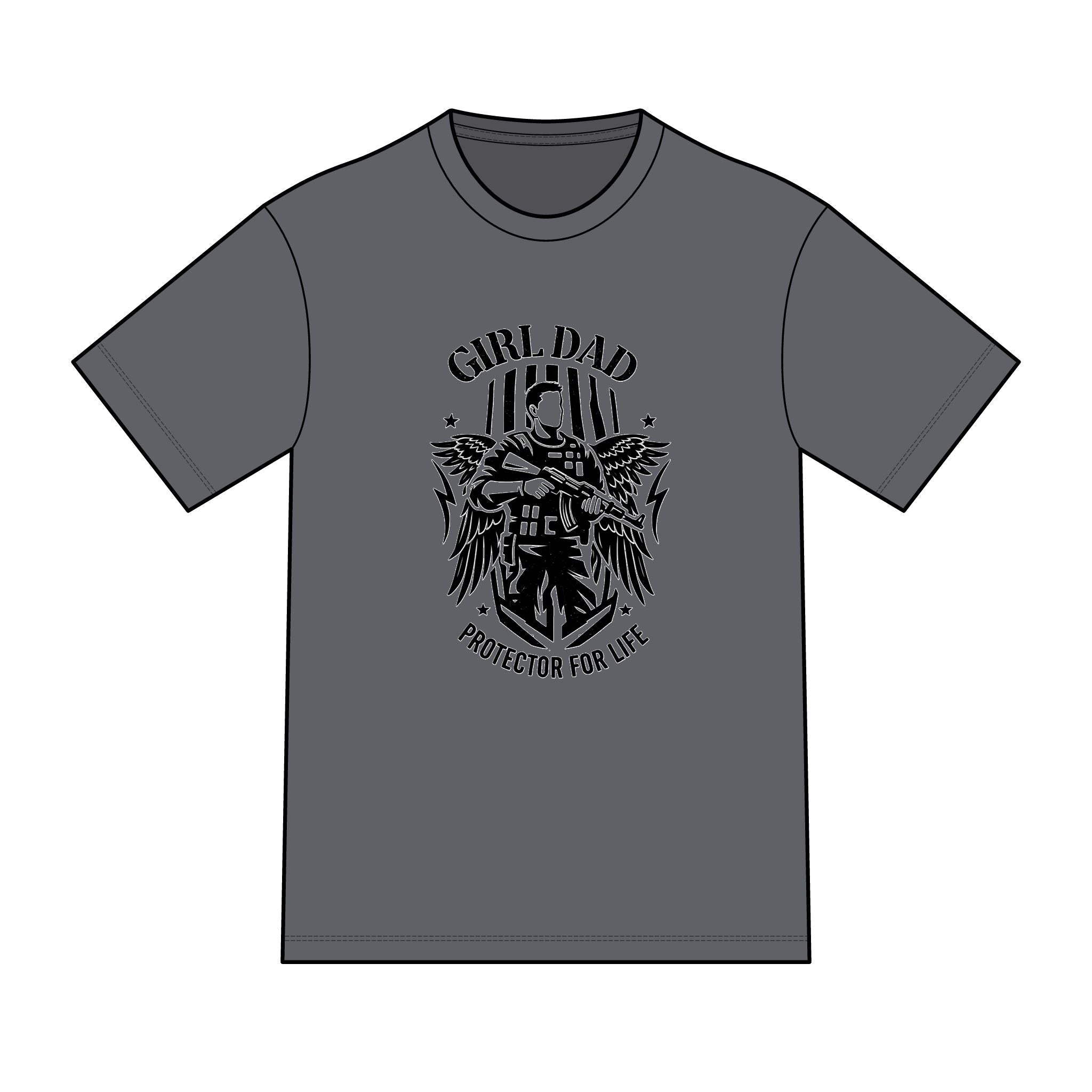 Girl Dad T-Shirt — "Ready to Protect His Daughter for Life" Proud Father Tee