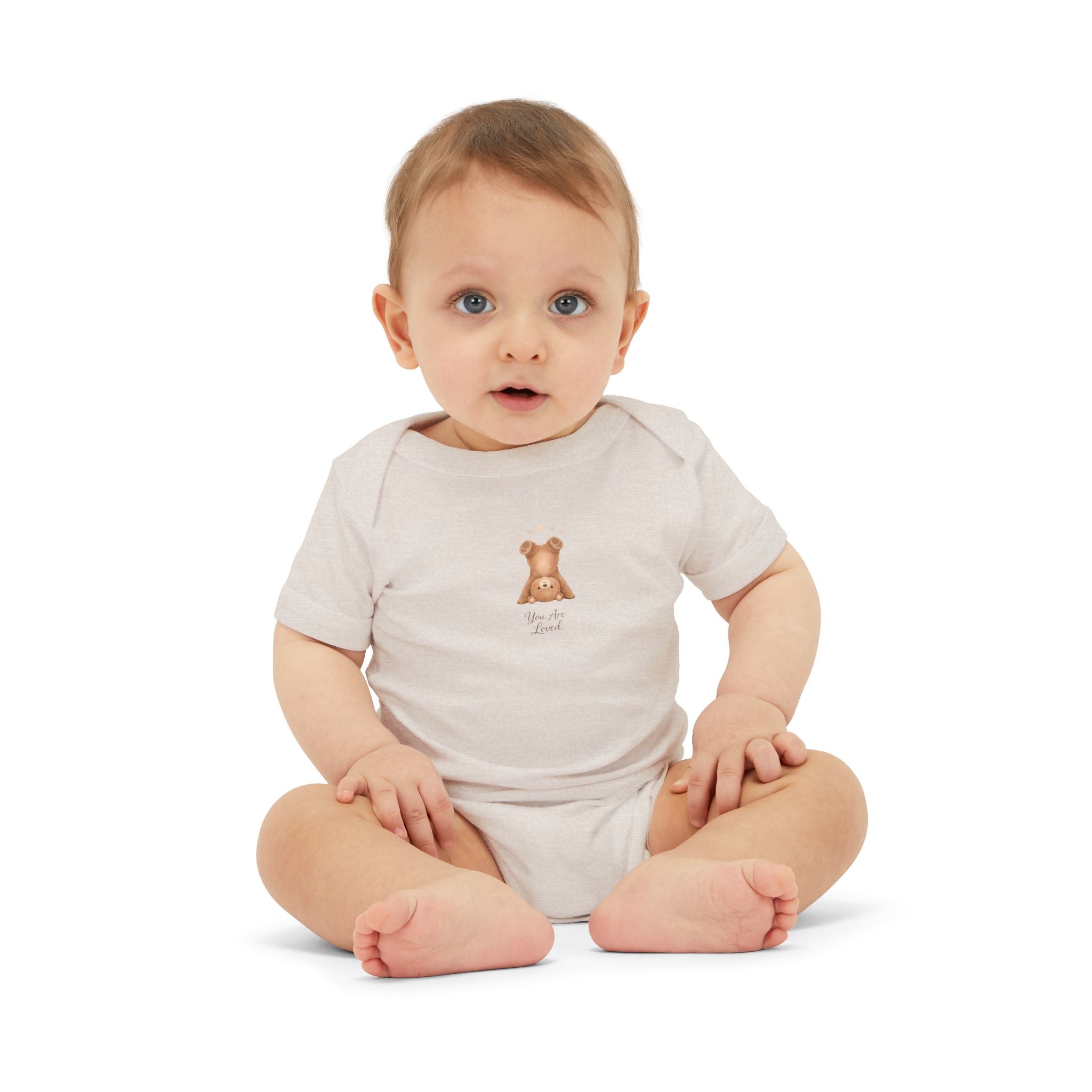 Infant One-Piece — "You Are Loved" with Silly Handstand Bear