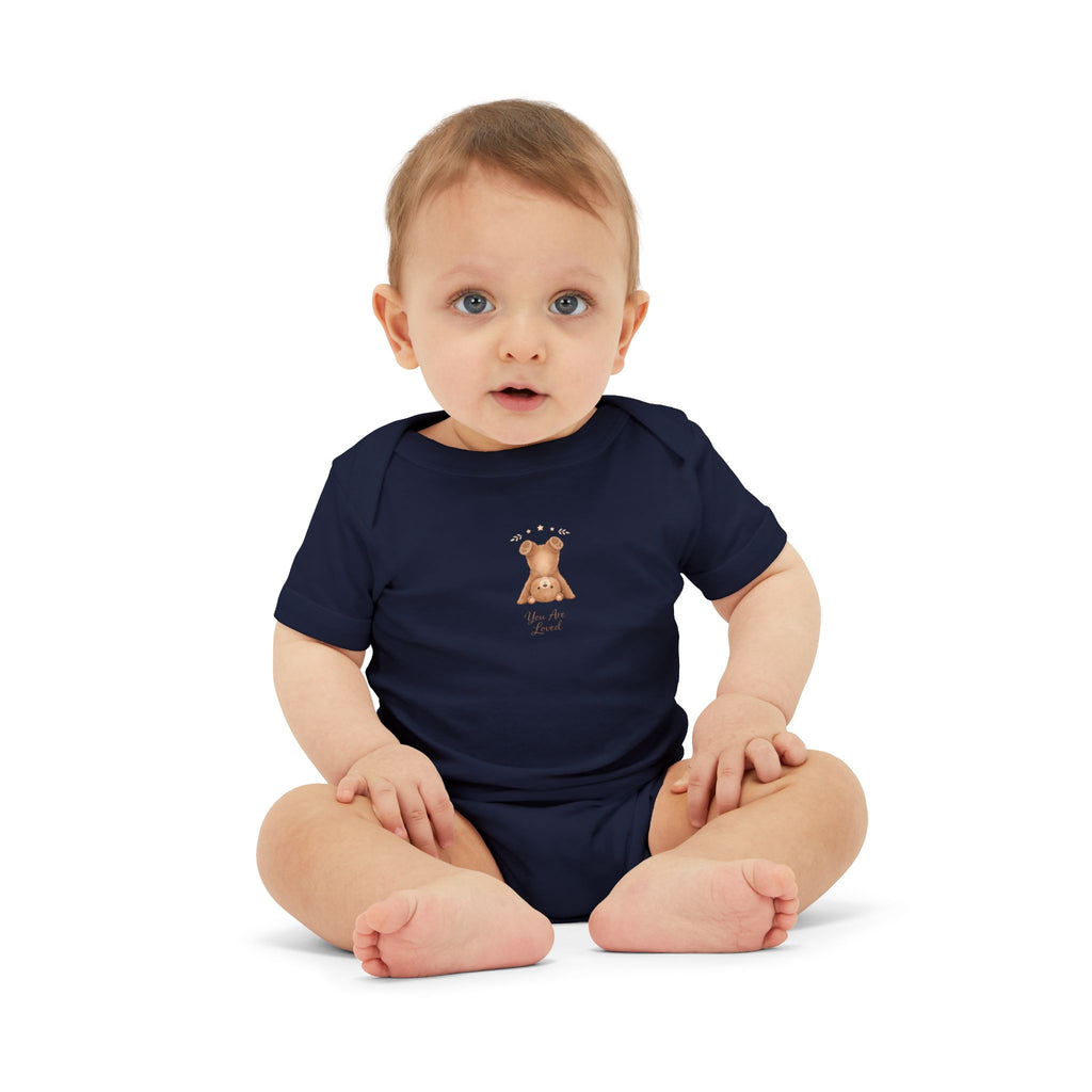 Infant One-Piece — "You Are Loved" with Silly Handstand Bear