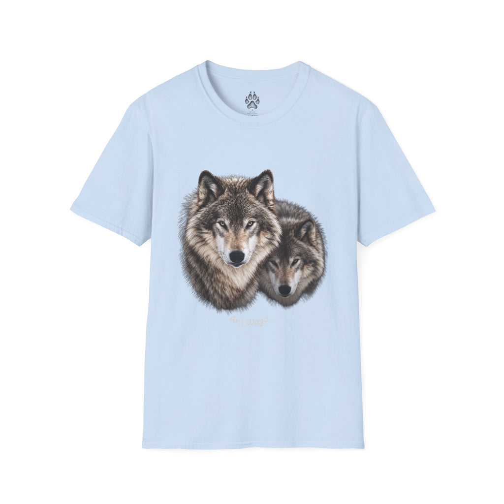 Wolf Pack T-Shirt — Realistic Double Wolf Graphic Tee